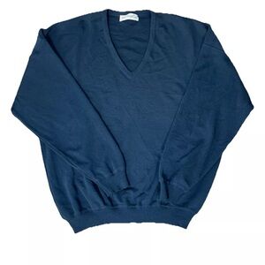 St Croix Sweater Mens Size Large Wool V Neck Long Sleeve Knit Casual USA Made